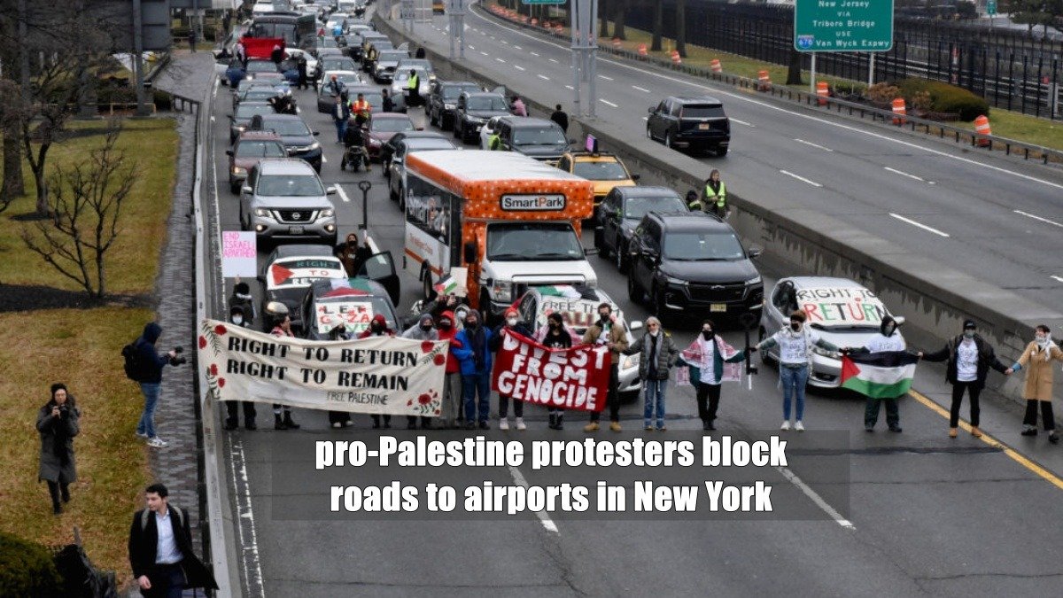 Air travelers face disruption as pro-Palestine protesters block roads to airports in New York and Los Angeles