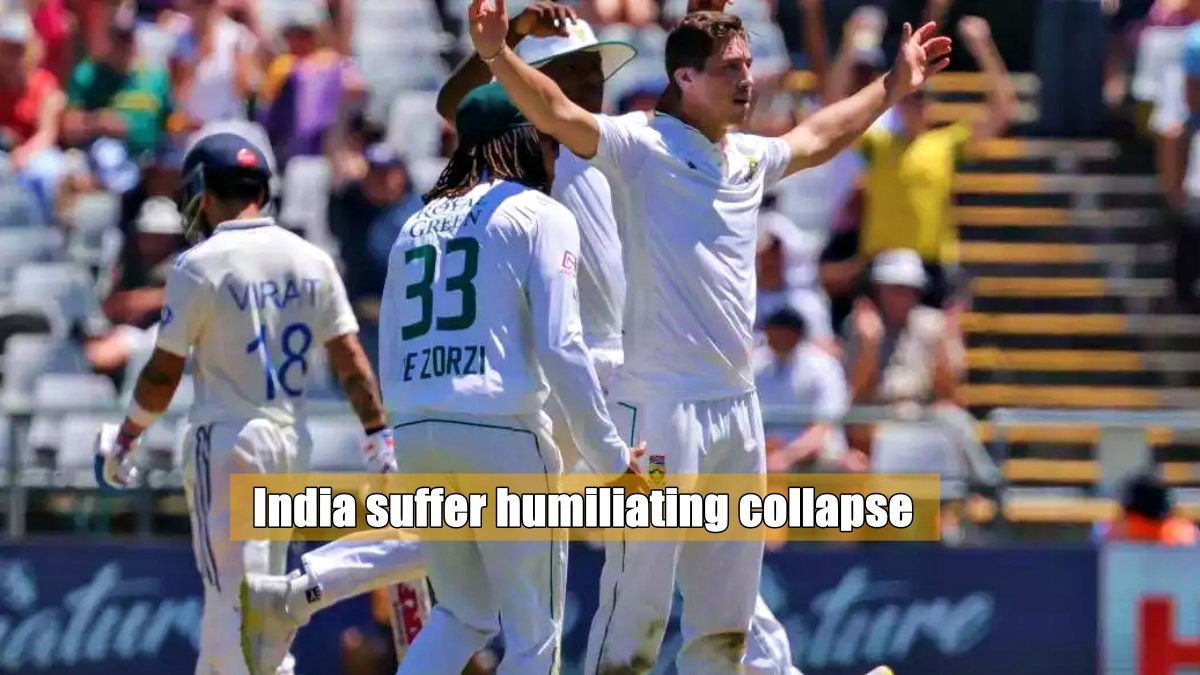 India suffer humiliating collapse in Cape Town, 6 wickets fell in 11 balls