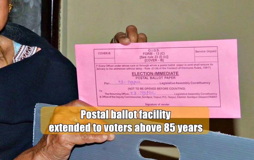 Postal ballot facility extended to voters above 85 years of age