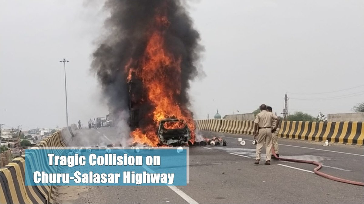 Tragic Accident on Churu-Salasar Highway: Seven Perish in Fiery Crash