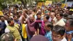 Aap march for BJP office
