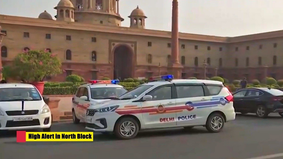 High Alert in North Block: Bomb Threat Triggers Search by Security Forces