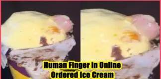Human Finger in Online Ordered Ice Cream