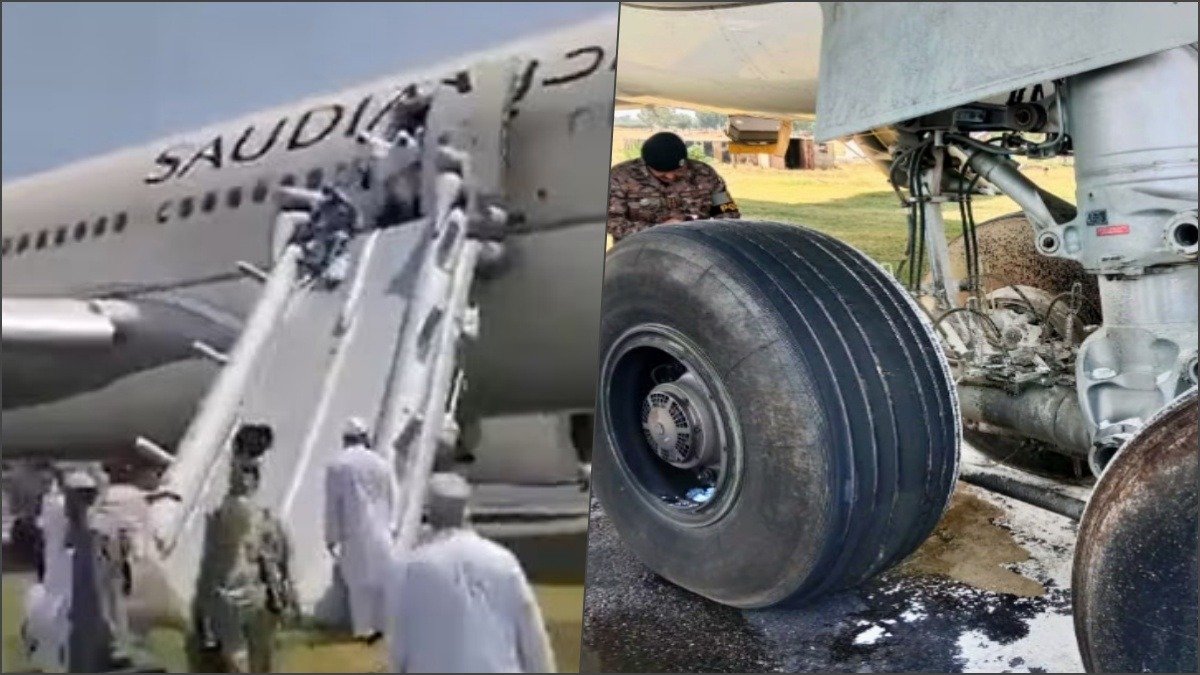 Saudi Airlines Plane Catches Fire in Peshawar