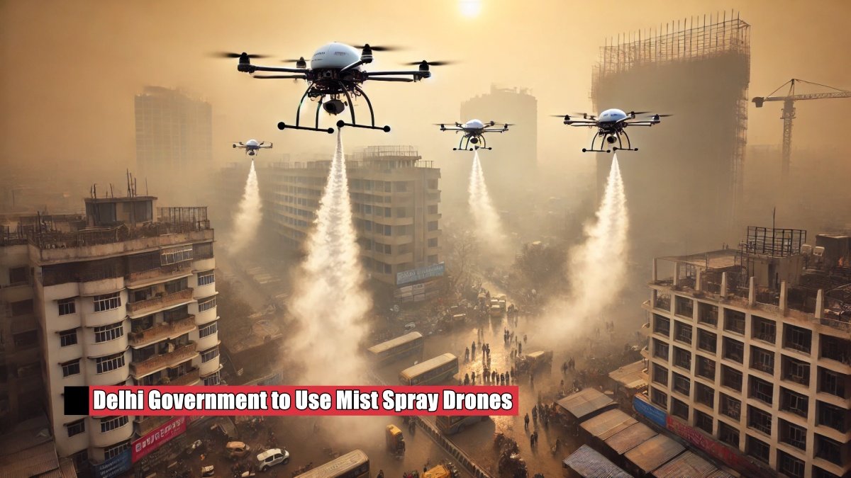 Delhi Government to Use Mist Spray Drones to Tackle Rising Dust Pollution in Air Quality Crisis