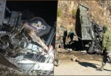 Army Vehicle Plunges into Gorge