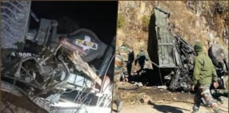 Army Vehicle Plunges into Gorge