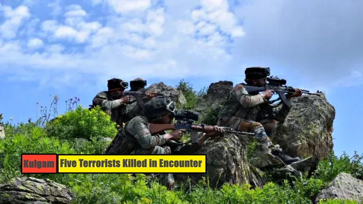 Five Terrorists Killed in Fierce Encounter in Kulgam, Jammu and Kashmir: Security Forces Continue Operation