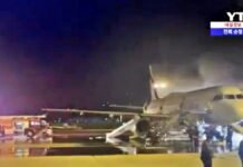 Plane Catches Fire at Busan Airport