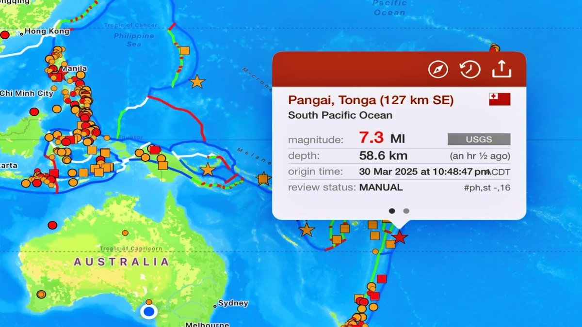 7.0 Magnitude Earthquake Strikes Tonga Islands, Tsunami Alert Issued