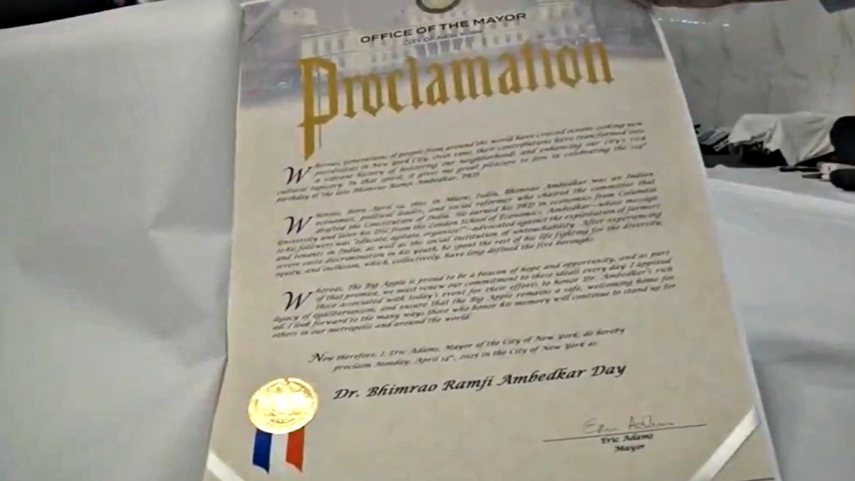New York Declares April 14 as “Ambedkar Day”: A Historic Tribute to Equality and Justice