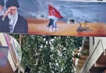 Iranian Flags and Khamenei Posters