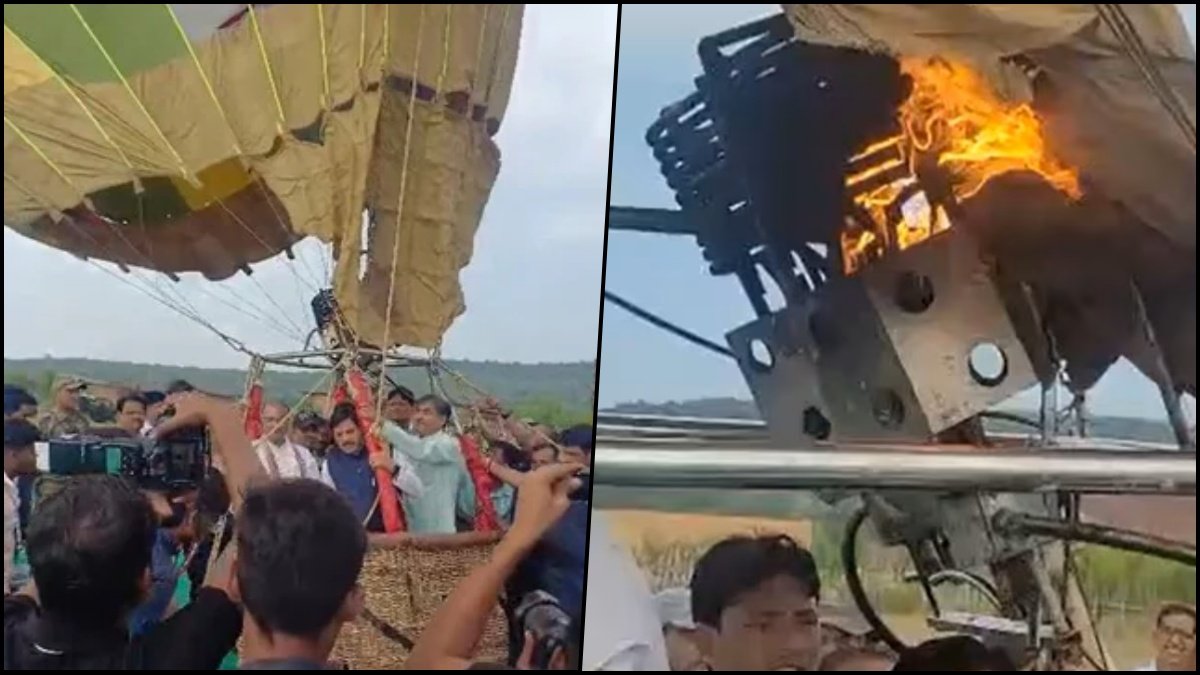 CM Mohan Yadav Escapes Unharmed After Hot Air Balloon Catches Fire in Madhya Pradesh