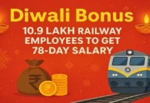 Diwali Bonus: 10.9 Lakh Railway Employees to Get 78-Day Salary Diwali Bonus