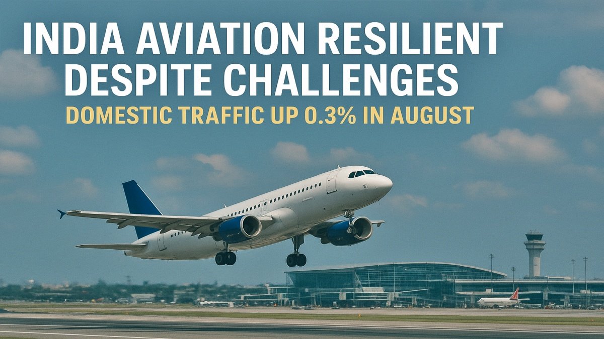 India Aviation Resilient Despite Challenges: Domestic Traffic Up 0.3% in August