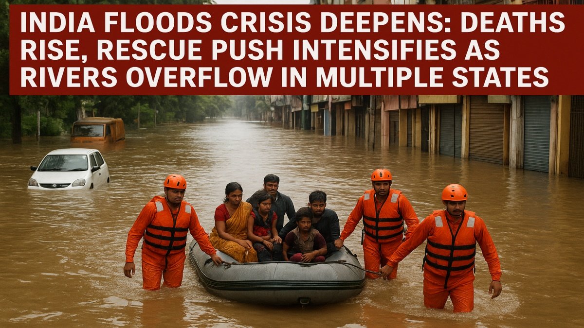 India Floods Crisis Deepens: Deaths Rise, Rescue Push Intensifies as Rivers Overflow in Multiple States