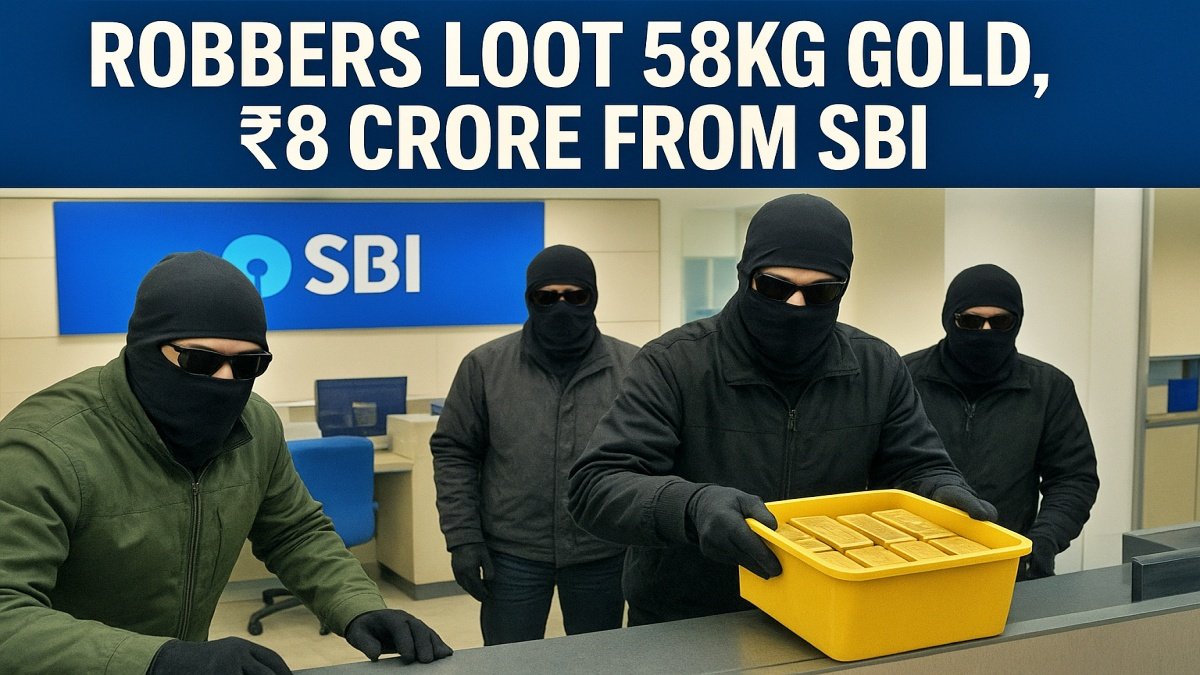 Massive Heist: Robbers Loot 58kg Gold, ₹8 Crore from SBI