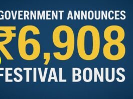 Government Announces ₹6,908 Festival Bonus for Lakhs of Central Employees Ahead of Diwali Season ad-hoc Bonus
