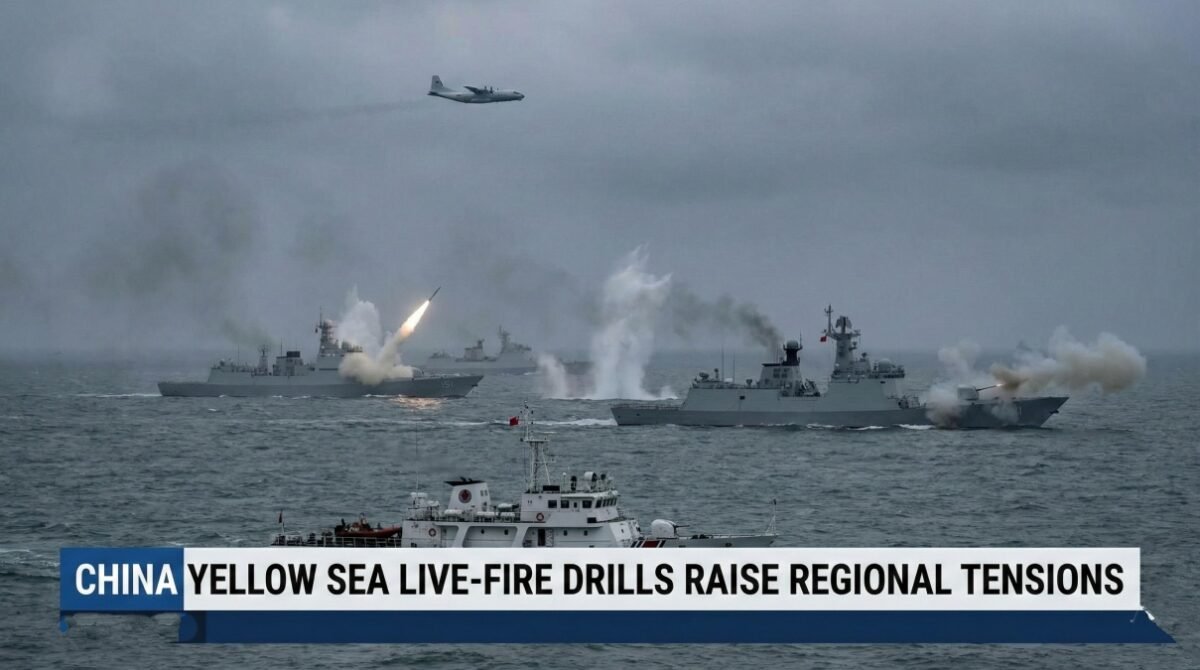 China Yellow Sea Live-Fire Drills Raise Regional Tensions, Japan and South Korea Express Concern