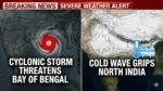 create an Image in 16:9 format for 'Cyclonic Storm Threatens Bay of Bengal, Cold Wave Grips North India'