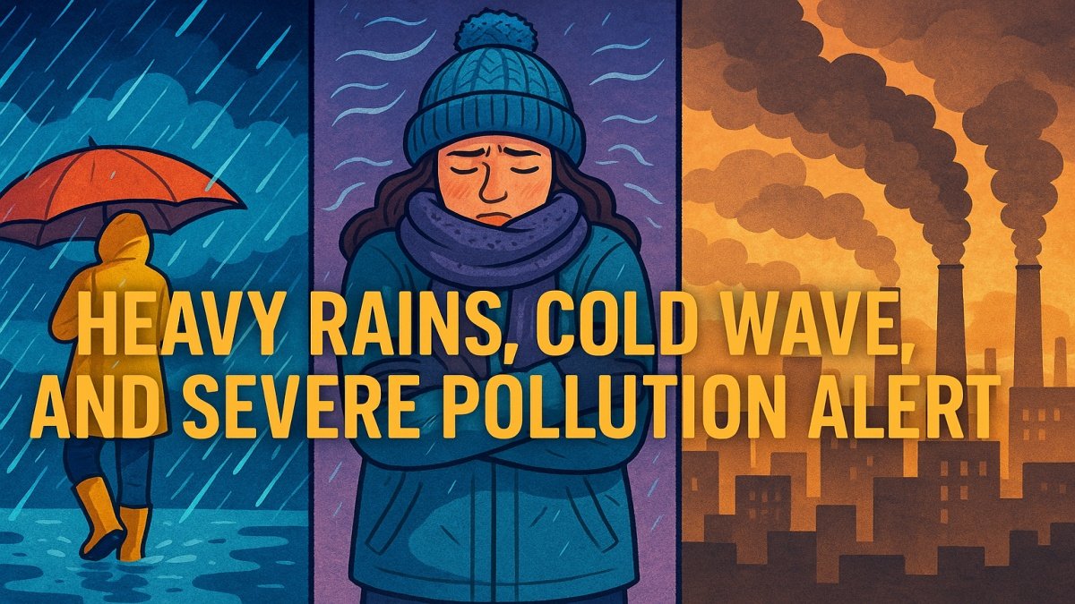 Dangerous Weather to Grip India: Heavy Rains, Cold Wave, and Severe Pollution Alert