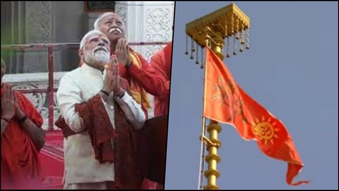 PM Modi hoists Dharma flag