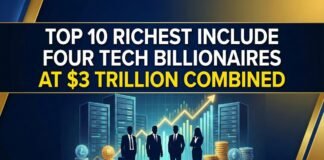 Tech Dominance Continues, Top 10 Richest Include Four Tech Billionaires at $3 Trillion Combined Top 10 Richest