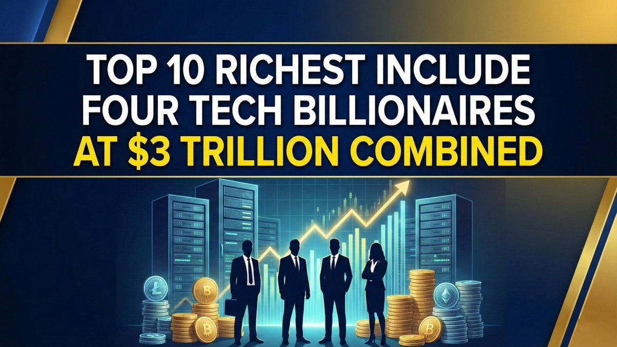 Tech Dominance Continues, Top 10 Richest Include Four Tech Billionaires at $3 Trillion Combined