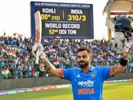 Virat Kohli’s 52nd ODI Ton in Ranchi, New World Record for Most Hundreds in a Single Format Virat Kohli 52th century