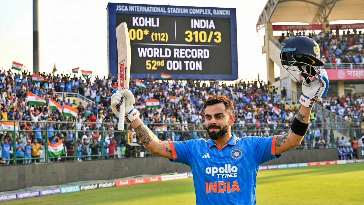 Virat Kohli’s 52nd ODI Ton in Ranchi, New World Record for Most Hundreds in a Single Format