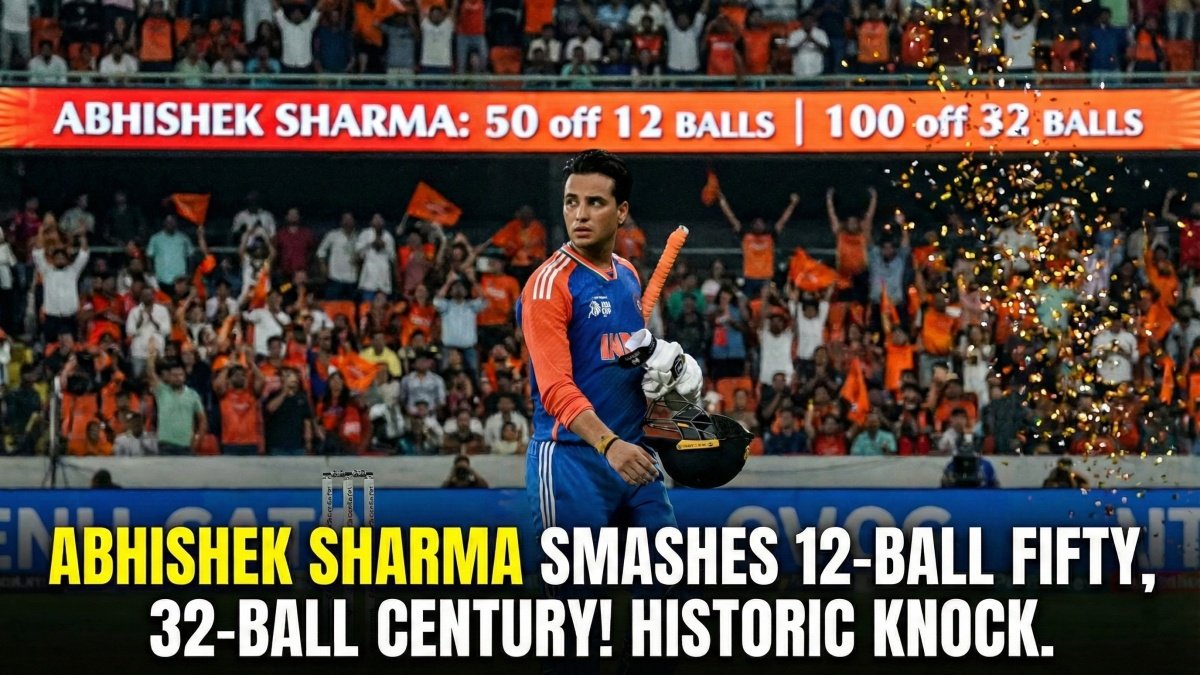 Abhishek Sharma Smashes 12-Ball Fifty, 32-Ball Century: Punjab Captain’s 148-Run Blitz Breaks Records