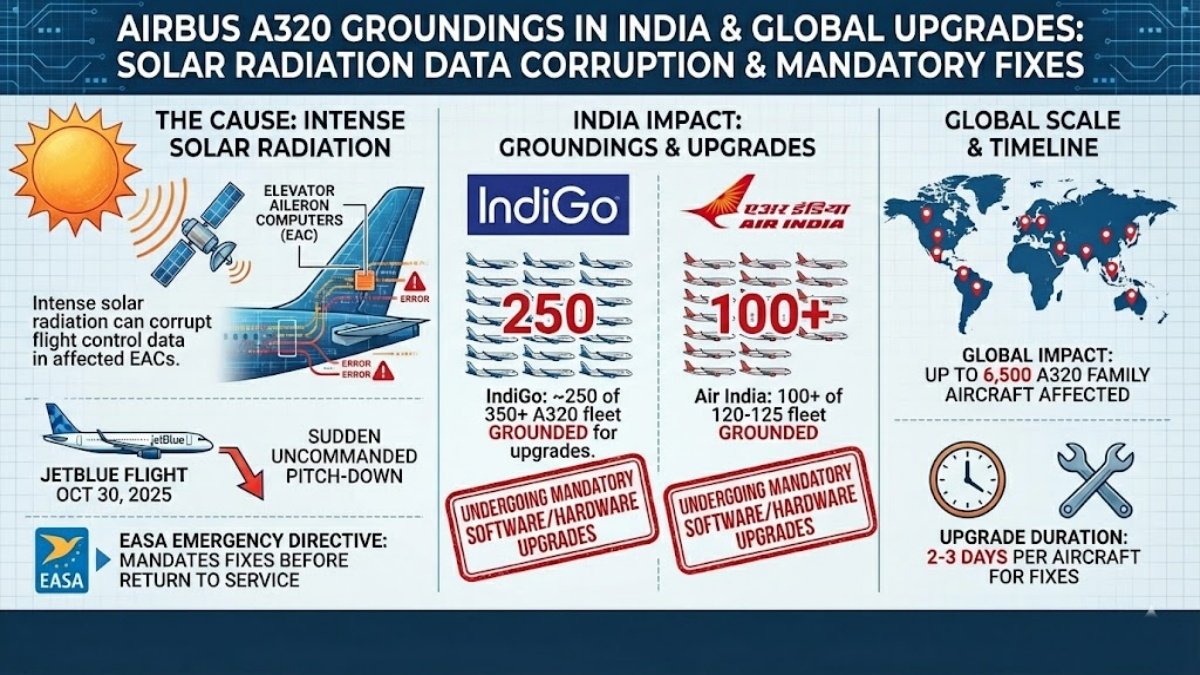 Airbus A320 Software Crisis Grounds 350+ Indian Aircraft, Sparks Global Flight Chaos
