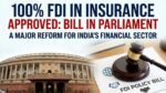 100% FDI in Insurance Approved: Bill in Parliament, ₹82,000 Crore Impact, LIC Reforms 100% Foreign Direct Investment