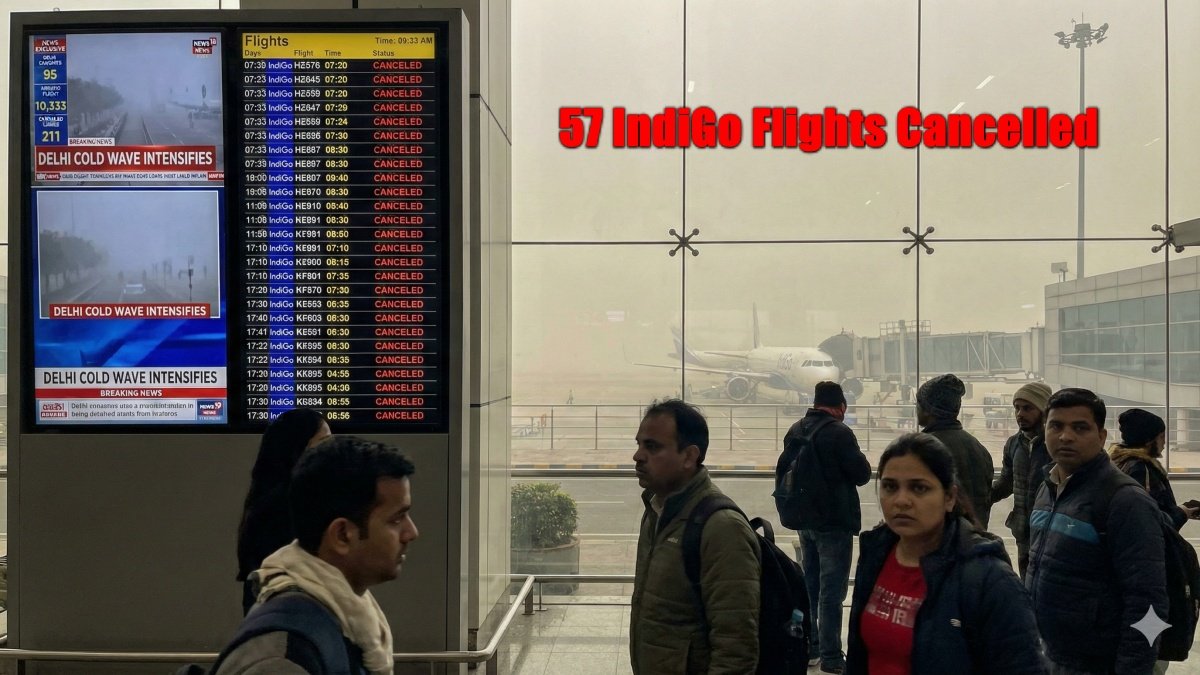 57 IndiGo Flights Cancelled | PalPal News Hub | Latest National, Technology, and Astrology News 57 IndiGo Flights Cancelled