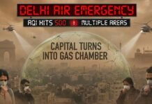 Delhi Air Emergency: AQI Hits 500 In Multiple Areas, Capital Turns Into Gas Chamber Delhi Air Emergency