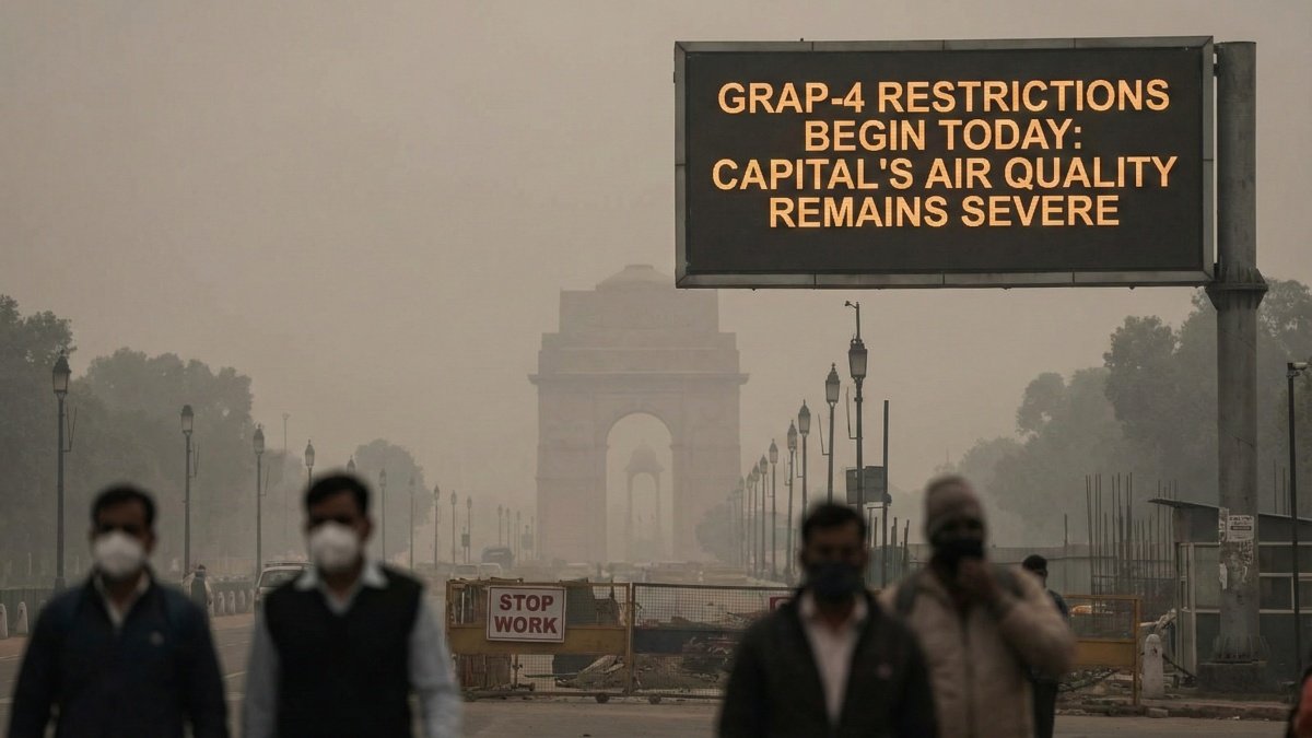 Delhi Pollution Crisis: GRAP-4 Restrictions Begin Today as Capital’s Air Quality Remains Severe