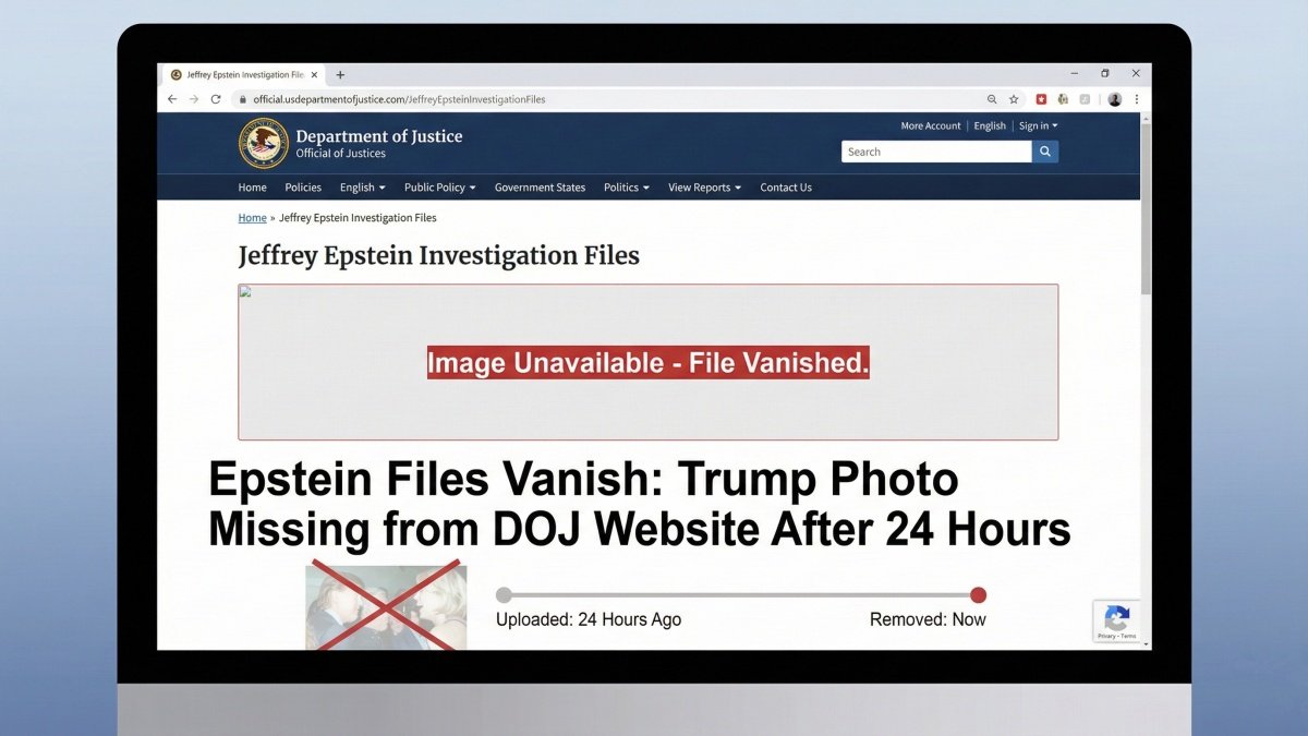 Epstein Files Vanish: Trump Photo Missing from DOJ Website After 24 Hours
