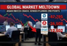Global Market Meltdown: Asian Indices Crash, Sensex Plunges 390 Points Global Market Meltdown