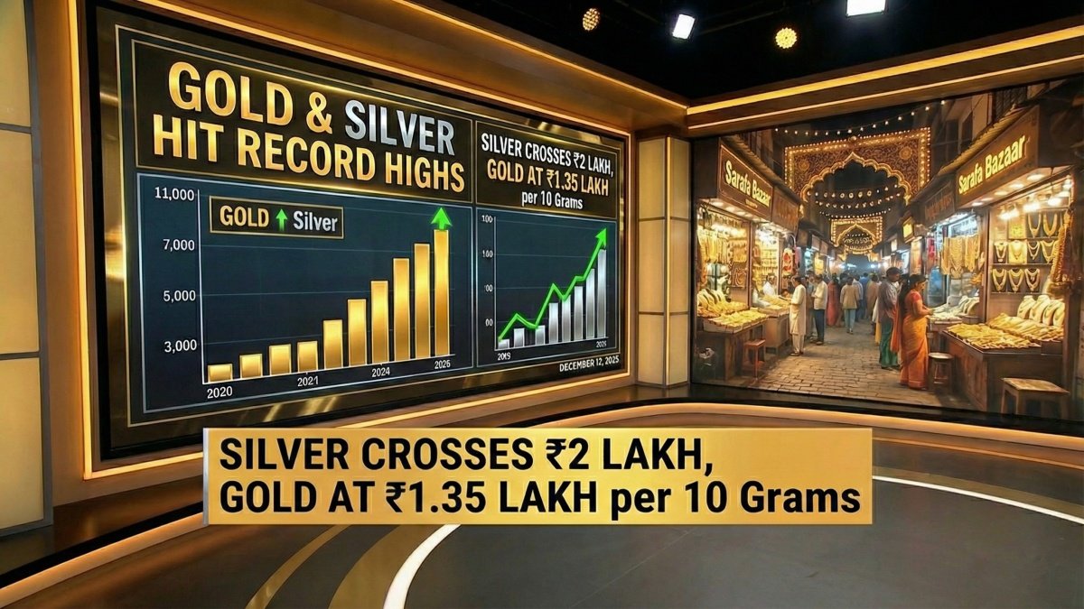 Gold and Silver Prices Hit Record Highs: Silver Crosses ₹2 Lakh Mark, Gold at ₹1.35 Lakh per 10 Grams