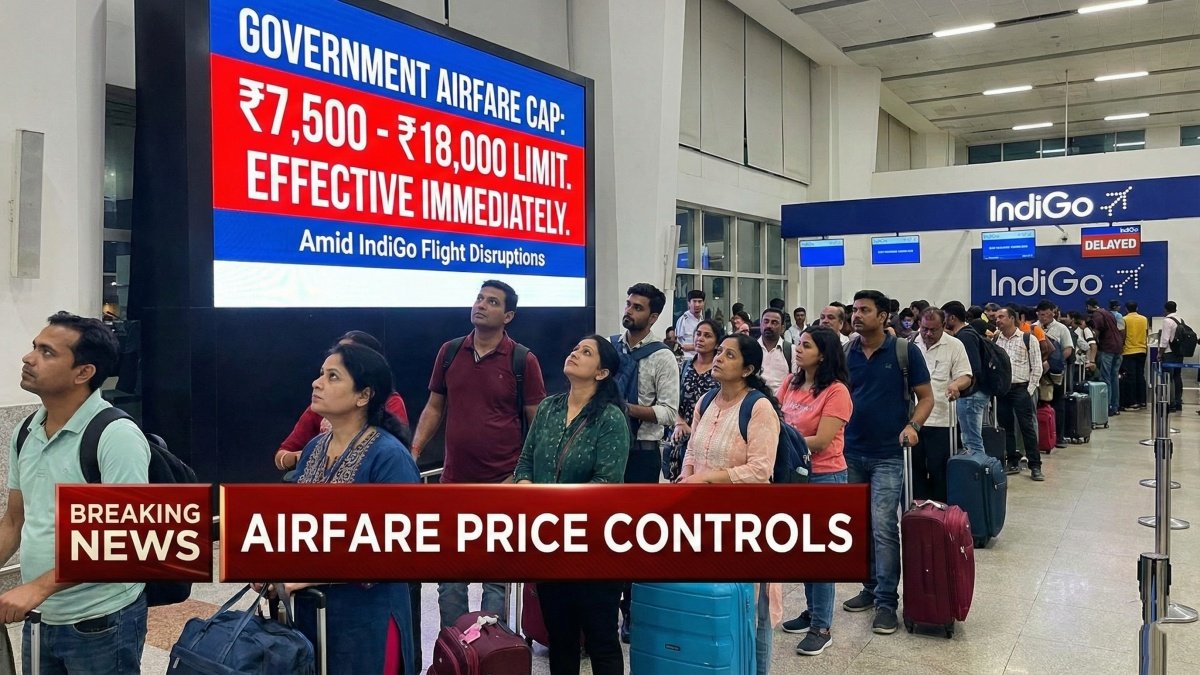Government Caps Airfares, ₹7,500 to ₹18,000 Limit Amid IndiGo Chaos
