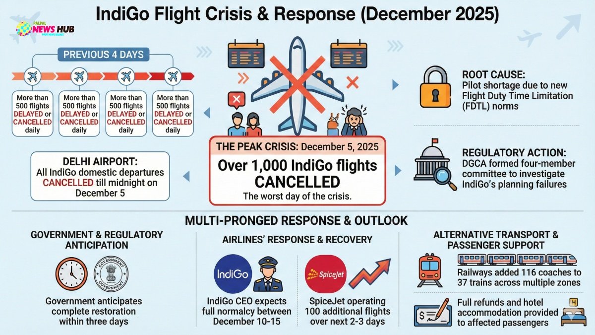IndiGo Crisis: Over 1,000 Flights Cancelled, Government Orders Probe as Railways and SpiceJet Step In