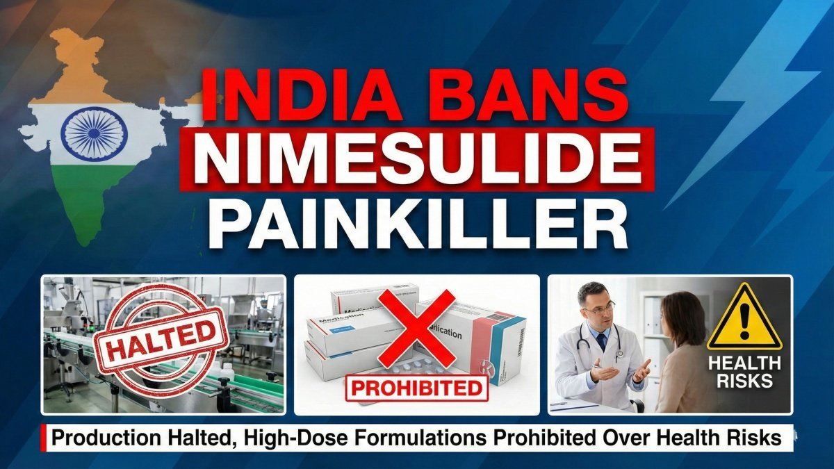 India Bans Nimesulide Painkiller: Production Halted, High-Dose Formulations Prohibited