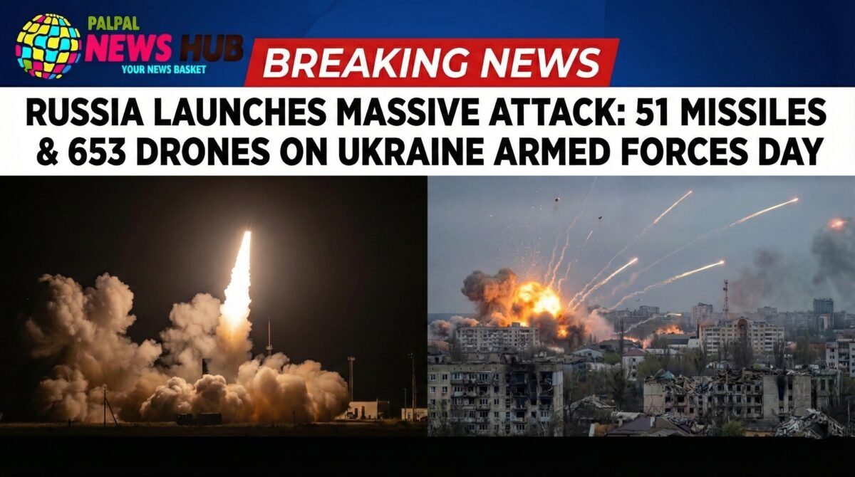 Russia Launches Massive Attack, 51 Missiles and 653 Drones on Ukraine Armed Forces Day