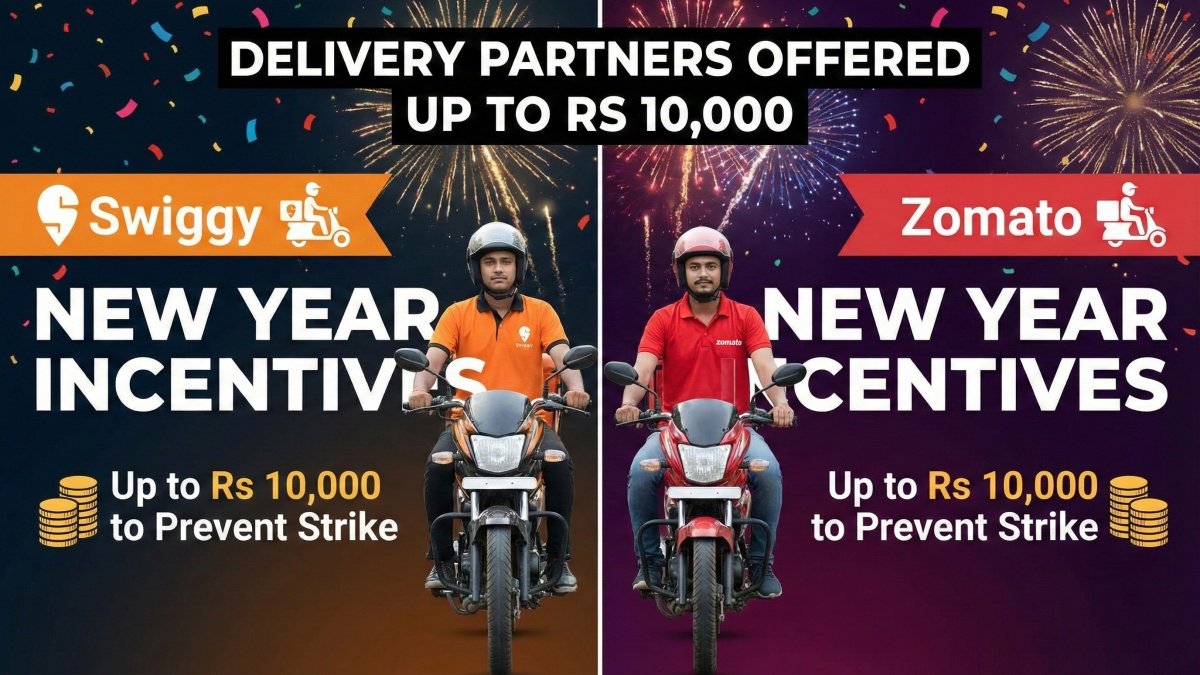 Swiggy Zomato New Year Incentives: Delivery Partners Offered Up to Rs 10,000 to Prevent Strike