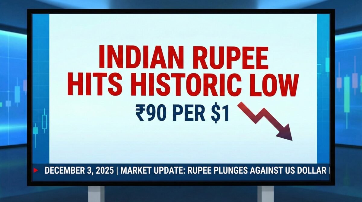 INDIAN RUPEE HITS HISTORIC LOW OF 90 PER DOLLAR, SIGNALS DEEPER CURRENCY CRISIS