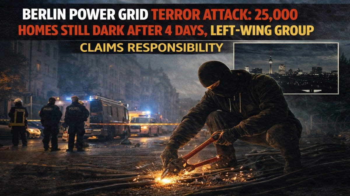 Berlin Power Grid Terror Attack: 25,000 Homes Still Dark After 4 Days, Left-Wing Group Claims Responsibility