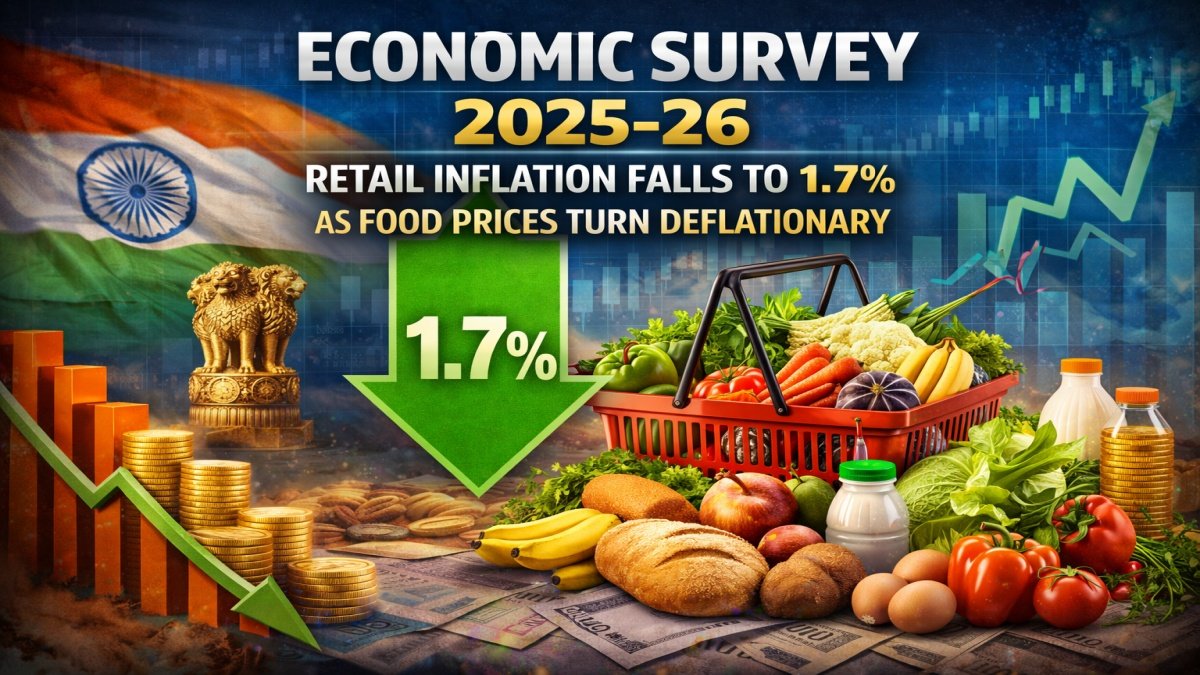 Economic Survey 2025-26, Retail Inflation Falls to 1.7% as Food Prices Turn Deflationary