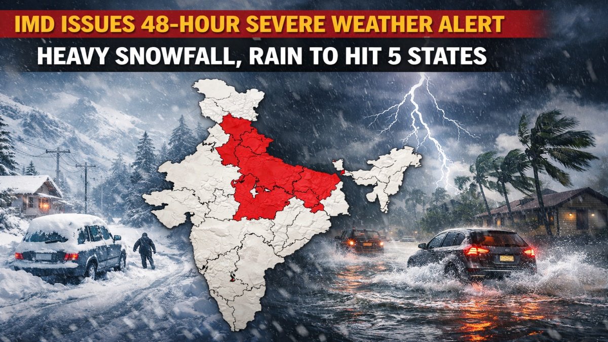 IMD Issues 48-Hour Severe Weather Alert: Heavy Snowfall, Rain to Hit 5 States