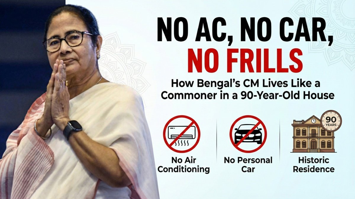 No AC, No Car, No Frills: How Bengal’s CM Lives Like a Commoner in a 90-Year-Old House