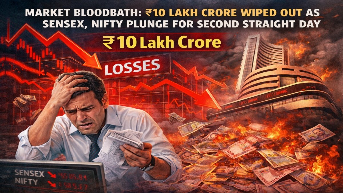 Market Bloodbath: ₹10 Lakh Crore Wiped Out as Sensex, Nifty Plunge for Second Straight Day